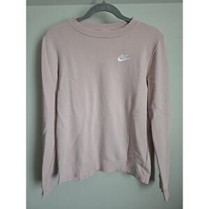 Nike Sweatshirt Women’s S Blush Pink Swoosh Long Sleeve Pullover Fleece